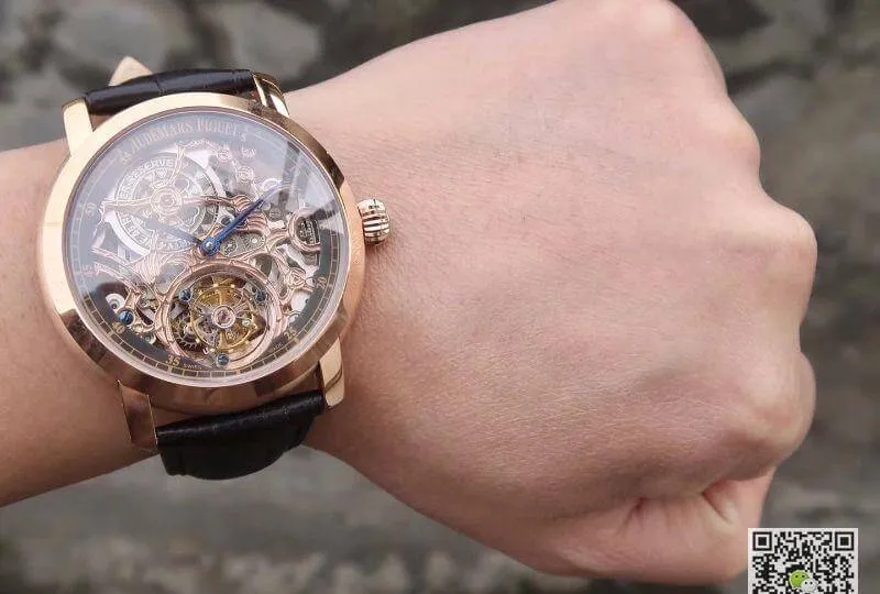 Audemars Piguet JULES 26357PT.ZZ.D028CR.01 1:1 Best Edition Replica Watch Swiss Tourbillon Black Leather Strap